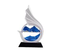 HIRAIDAI Statua Quicksand Painting Ufficio Cinese 33X18X10CM Mobiletto Per Vino Mobile Tv Decorazione Apertura Decorazione Soggiorno - Bianco - Tipo B