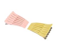Hiraith 12 Fermagli per Capelli Senza Cuciture Dai Colori Vivaci, Presa Forte per Taglio di Capelli per il Trucco del Salone di Casa, Fermagli per a Becco D'anatra per Colorati - Giallo Rosa, ABS,