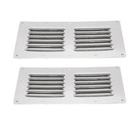 Hiraith 2 Pezzi Coperchio per Grill Ad Aria Ventilazione a Lamelle 316 Cover del Pannello di Sfiato Rettangolare in Acciaio Inossidabile per Navi Yacht