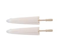 Hiraith 2 Pezzi in Stile Cinese Ombrelloni di Carta Bianca - Parasoli di Pittura di Carta da Olio da 40 Cm per Oggetti di Nozze/foto - Frame di bambù Artigianale e Tettoia Decorativa di
