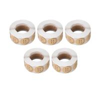 Hiraith 2500 Adesivi Rotondi Kraft da 1 Pollice per Realizzare Buste da Imballaggio per Regali, 5 Rotoli di Adesivi Sigillanti per Buste