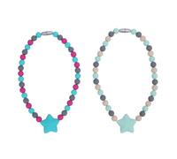 Hiraith 2pcs Collane Sensoriali per Bambini, 19,69 Pollici Regolabili in Silicone, BPA Liberamente e Non Slip, Giocattolo di Stimolazione Visiva, Facile da Pulire
