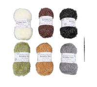 Hiraith 6 Rotoli Filati Rotanti Filo di Cotone Morbido, Filo Scintillante Glitter di Lusso per Maglieria, Uncinetto, Bambole di Artigianato, Borse, Piatti, con Acciaio Inossidabile