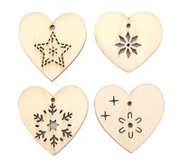 Hiraith Blocchi di Legno con Fori di Perforazione, a Forma di Cuore | Materiale durevole, ideale per l\'artigianato, decorazioni fai da te, 200 pezzi
