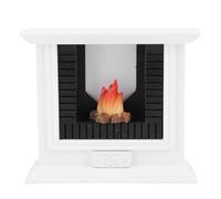 Hiraith Caminetto Bianco per Casa delle Bambole in Miniatura, Accessori Decorativi per Casa delle Bambole in Micro Scena Realistica per Hobbisti e Famiglie, Legno di Betulla e