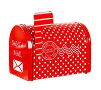 Hiraith Cassetta Postale di Natale Scatola di Ferro Scatola di Buste di | Confezione Regalo con Custodia per Busta, Ornamento da Appendere, Decorazione Natalizia Rossa, con Design a Cassetta della