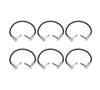 Hiraith Cavo Effetti per Chitarra Elettrica da 6 Pezzi Cavo Patch Flessibile da 30 Cm per Suono Privo di Rumore, per Mixer Amplificatore Pedale Tastiera Chitarra Basso, Metallo PVC (Argento a testa