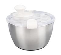 Hiraith Centrifuga per Insalata Multifunzionale in Acciaio Inossidabile, 5 Litri, Essiccatore per Verdure con Ciotola di Scarico del Coperchio per la Domestica