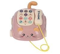 Hiraith Giocattolo per Auto per Telefono Musicale a Forma di Gatto per Bambini Suoni Multipli per Bambini di età Superiore a 18 Mesi Tempo Felice per Genitori e Figli Plastica ABS Rosa