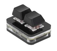 Hiraith Interruttore Rosso, Tastierino a 2 Tasti, Mini Tastiera Meccanica USB per Funzione Copia e Incolla, con Tasti di Scelta Rapida, Traduzione in Inglese per la Programmazione (Nera)