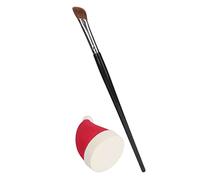 Hiraith Kit Spugna per Pennello Angolare Spugna per Trucco a Forma di | Cappello di Natale Rosso Pennello per Ombretto per Naso Sbavatura 3D Morbido Elastico con Manico Strutturato per Sfumare il