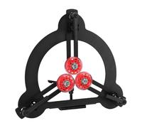 Hiraith Lunetta Fissa per Tornio per Legno, Acciaio Resistente con 3 Rulli Rivestiti in Gomma, Rotazione Regolare per Torni Oscillanti da 8", per Gambe di Mobili