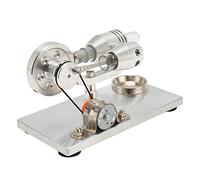 Hiraith Modello Educativo di Motore Stirling in Acciaio Inossidabile Facile da Montare per Progetti Scientifici e Dimostrazioni in on Kit LED