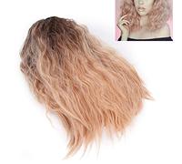Hiraith Parrucche con Parte Centrale in Capelli Ricci Ondulati Sintetici per Donna Look Radioso per Feste, Halloween, Cosplay, Sensazioni Morbide Al Tatto, 1 Parrucca 1 Borsa a Rete per Capelli