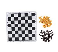 Hiraith Pezzi degli Scacchi in Plastica da 1,89 Pollici Set con Scacchiera Compatta Portatile per Giochi Puzzle Materiale PS per Adulti Articoli per Feste per Bambini (Marrone e giallo)
