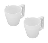 Hiraith Portabicchieri Antigelo per Gelato da 2 Pezzi Supporti per Gelato Durevoli con Fessura per Cucchiaio Pratico Porta Pinta di Bianco per Dolcetti Congelati ABS