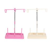 Hiraith Portafilo per Rocchetto da 2 Pezzi Portafilo per Rocchetto, Base in Plastica Organizzatore di Assemblaggio in Alluminio Leggero, Supporto per Bobine per Ricamo Domestico