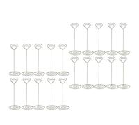 Hiraith Portanumero da Tavolo Clamp/Holder per Promemoria in Ferro Premium a Forma di Cuore per Matrimoni, Compleanni, Uffici, Ristoranti, 15 Cm X 20 Pezzi (Argento)