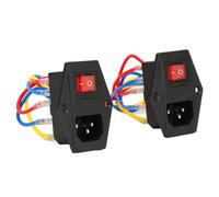 Hiraith Presa di Corrente con Interruttore Basculante con Fusibile da 10A | Set da 2 pezzi, 6 A 250 V CA, ingresso standard IEC320 C14, materiale ABS e rame, design compatto e leggero