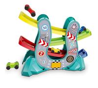 Hiraith Rampa per Auto da Corsa Rampa per Auto da Corsa per da per Giocattolo Parcheggio Garage Set da Gioco Pista Scorrevole Maniglia per il Trasporto (Verde)