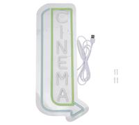 Hiraith Segno Cinematografico a LED Dimmabile con Design a Freccia, Decorazione della Porta del Teatro Commerciale, Luce Blu/verde/bianca retrò per la Sala Teatro/cinema, Include il Kit