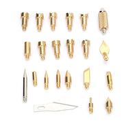 Hiraith Set Punte per Saldatore in Ottone, 22 Pezzi | Materiale in ottone resistente, ideale per la lavorazione del legno, artigianato, pirografia, facile sostituzione,