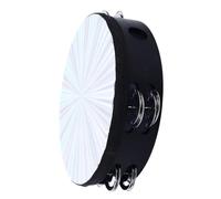 Hiraith Strumento Manuale a Percussione Jingles per Esibizioni di Feste Happy Playing Tamburello a Doppia da 8 Pollici per Bambini e Adulti Materiale ABS