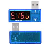 Hiraith Tester USB con Misurazione Ad Alta Precisione (Blu) | Design portatile, Doppio display, Supporta vari dispositivi, Voltaggio accurato, Ideale per la ricarica mobile