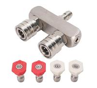 Hiraith Ugello di Rondella a Doppia Testa in Acciaio Inossidabile 5000 Psi, 1/4 "Connettiti Rapidamente con 4 Punte, Design a Prova di Ruggine, Efficienza