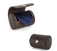 Hiram Cravatte di immagazzinaggio del supporto della scatola di immagazzinaggio del cuoio genuino fatto di Cravatte caso, Caffè-2, For 1 Tie, Cravatta
