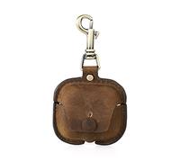 Hiram Crazy Horse - Custodia portatile da viaggio in pelle bovina adatta per Apple AirPods 3 generazione, custodia di ricarica wireless 2021 (Coffee)