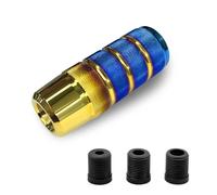Hirificing Pomelli del cambio ponderati in alluminio, 9,6 cm, adattatori per leva del cambio manuale M8, M10, M12 x 1,25, universali, antiscivolo, facili da impugnare, 3 filettati, blu