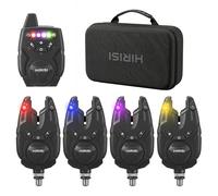 Hirisi Tackle Indicatore di abbondanza di pesca con radio 1 + 4 set impermeabile per pesca alla carpa (FBA-S9-4)