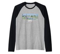 Hiroshima Giappone Città Hiroshima Design Vintage Maglia con Maniche Raglan