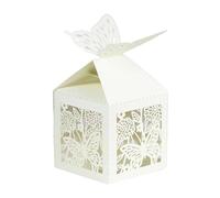HIROYI 50/100pcs Scatola di Caramelle a Forma di Farfalla Cava Tagliata al Laser, Confezione Regalo di bomboniere, Borsa per Feste di Compleanno di Natale