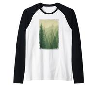 Hirsch con fiori Design - Nature Forest Vintage Look Maglia con Maniche Raglan