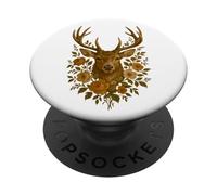 Hirsch con fiori Design - Nature Forest Vintage Look PopSockets PopGrip Adesivo