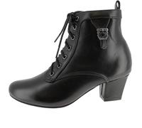 Hirschkogel Damen Trachten Stiefelette, Stivali Tradizionali Donna, Nero, 39 EU