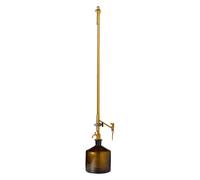 Hirschmann Duran - Titolatore senza biberon, rubinetto laterale in vetro intermedio, classe B, vetro ambrato, graduato bianco, capacità 10 ml, passo 0,02 ml, lunghezza scala 500 mm