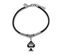 His and Hers Intimates Queen of Spades - Cavigliera con scritta "HotWife, Queen, Hot Wife, Braccialetto, Infinity,Collana,BBC, QOS, MFM, Swinger, Cornuto, Polyamory, 9 25 inch, Pelle