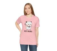 His Bubu Holding Slipper Graphic Tee Bubu and Dudu - Design adorabile per gli amanti del divertimento maglietta unisex in jersey, Rosa, S