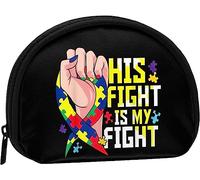 His Fight Is My Fight Autism Women And Girls Cute Fashion Coin Purse Wallet Bag Change Pouch Key Holder