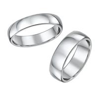 His & Hers Anelli Nuziali In Tungsteno Argento 5&7mm Fascia