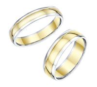 His & Hers Anelli Nuziali Oro Bicolore 18ct 4mm 6mm