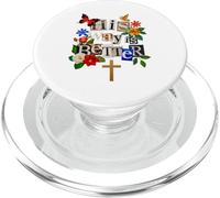 His Way is Better Christian Faith Floral Cross Colomba Uccello PopSockets PopGrip per MagSafe