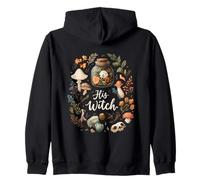 His Witch Her Warlock Stregoneria Coppia Magia Occulta Felpa con Cappuccio