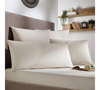 Hisar Home Stanley Hamilton Hisar Cottage Collection-Federa per Cuscino, 300 Fili, 100% Cotone Egiziano, Cammello/Lino, Doppio
