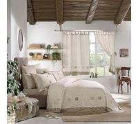 Hisar Home Stanley Hamilton Hisar Cottage Collection-Set di Biancheria Composto da Copripiumino e federe, per Letto Singolo, Matrimoniale, Super King-Size, Cammello/Lino