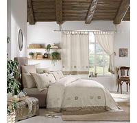 Hisar Home Stanley Hamilton Hisar Cottage Collection-Set di Biancheria Composto da Copripiumino e federe, per Letto Singolo, Matrimoniale, Super King-Size, Cammello/Lino