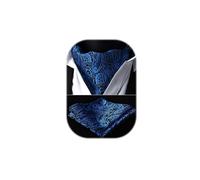 HISDERN Ascot blu Uomo Floreale Paisley Fazzoletto Seta Cravatta da Sposa Elegante Foulard Business Partito Classico Ascots e Pochette Set